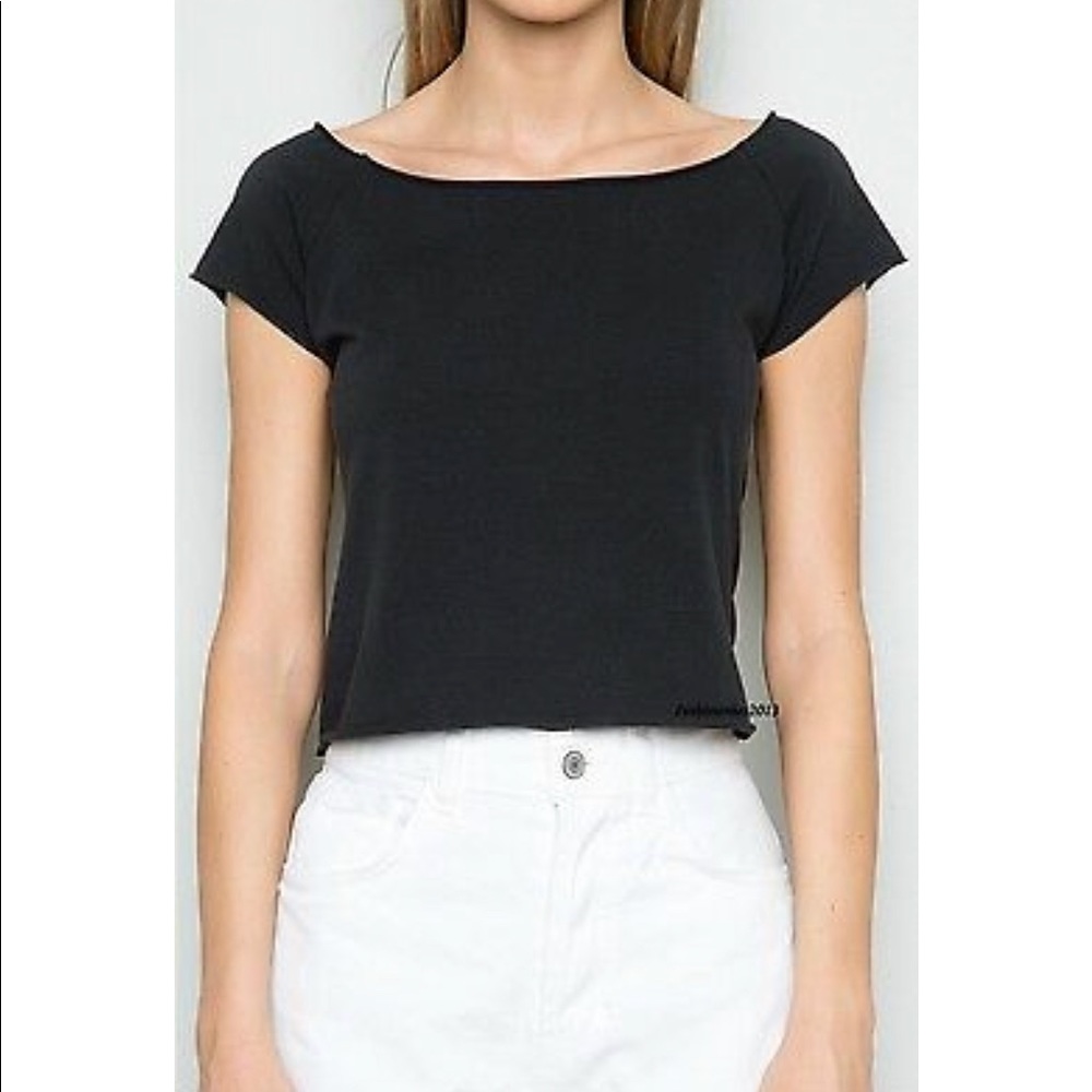 Brandy Melville Black Cotton Rin Top